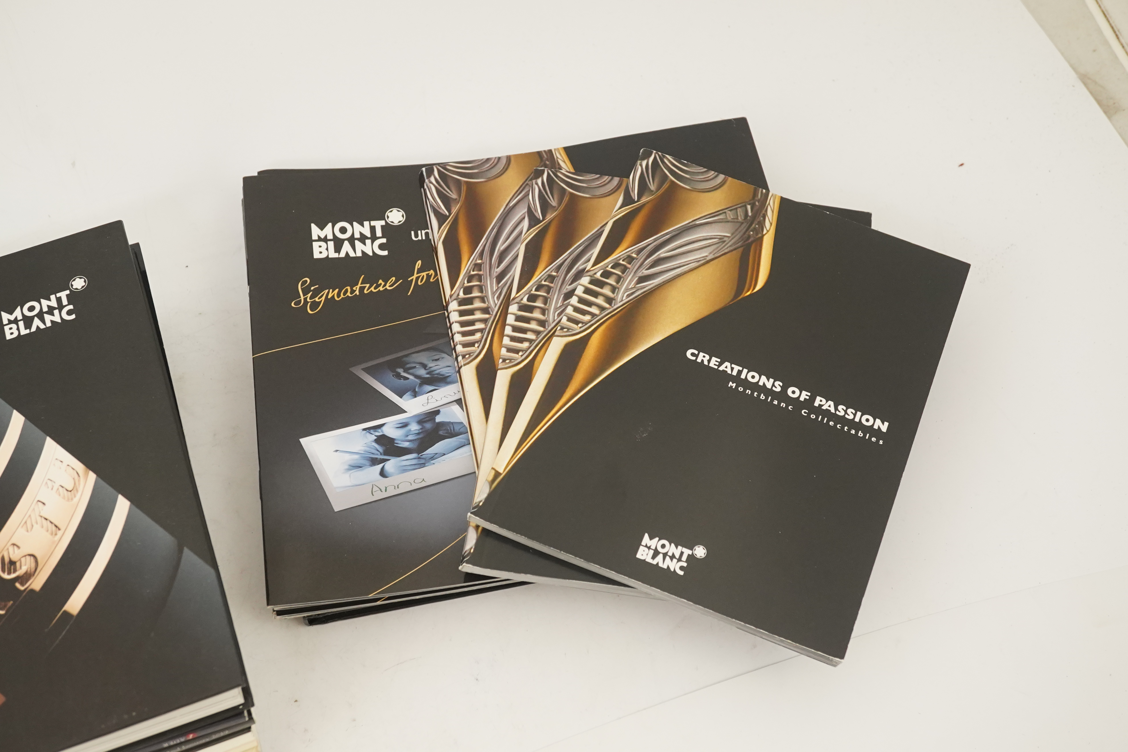 Montblanc brochures and catalogues plus Bonhams etc. pen catalogues